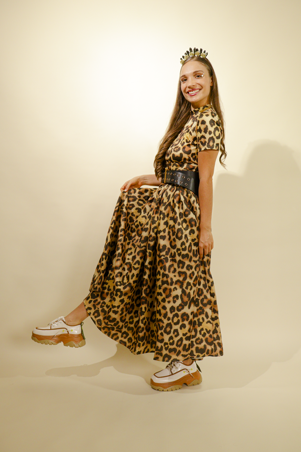 Vestido largo con estampado de leopardo I África